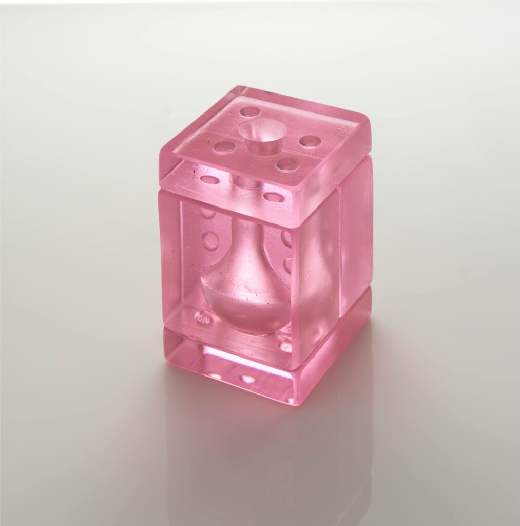 Pink glass sculpture